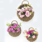 Wall Mount Rattan Basket Hanging Planter Basket Handmade Wicker Flower Pot Home Garden Decor Woven Rattan Vase Baskets