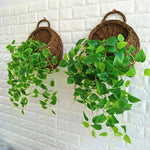 Wall Mount Rattan Basket Hanging Planter Basket Handmade Wicker Flower Pot Home Garden Decor Woven Rattan Vase Baskets