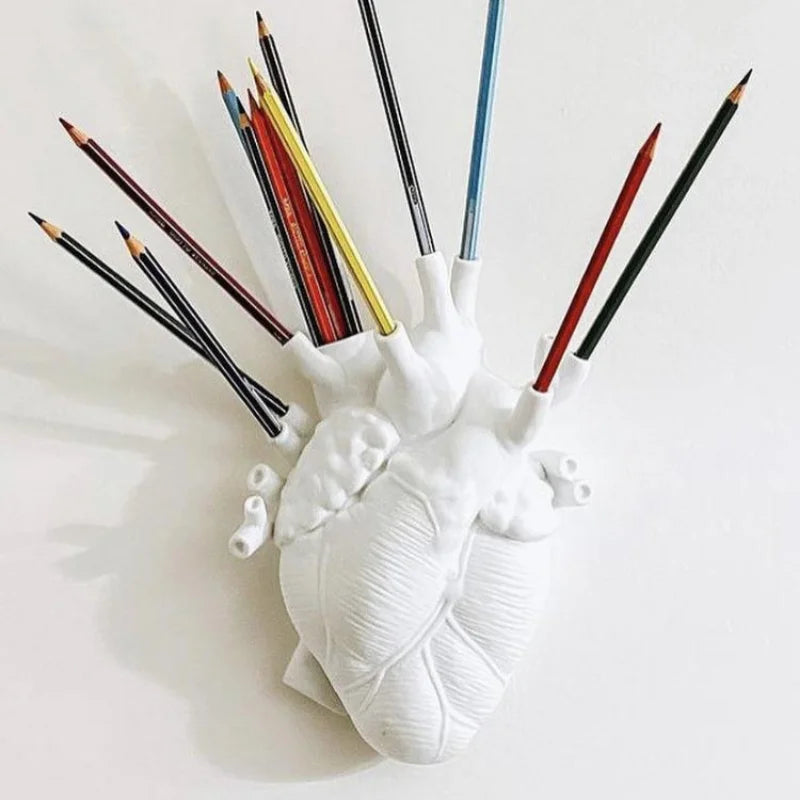 Heart Vase DRY Pot Art Vase Human Statue Vase Container Simulated Anatomy Heart Vase Decorative Gift Vase Aesthetic Room Decor