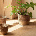 Straw Weaving Flower Plant Pot Wicker Basket Rattan Flowerpot Grass Planter Basket Dirty Clothes Basket Storage Basket Garden