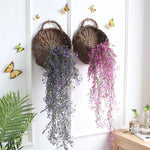 Wall Mount Rattan Basket Hanging Planter Basket Handmade Wicker Flower Pot Home Garden Decor Woven Rattan Vase Baskets