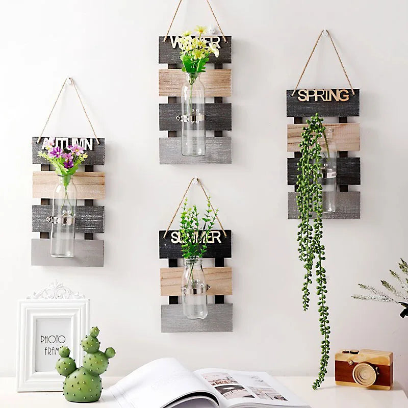 Aesthetic Hydroponic Glass Vase Home Decorations Nordic Wall Hanging Plant Pot Decoration Living Room Decor Flower Accessories