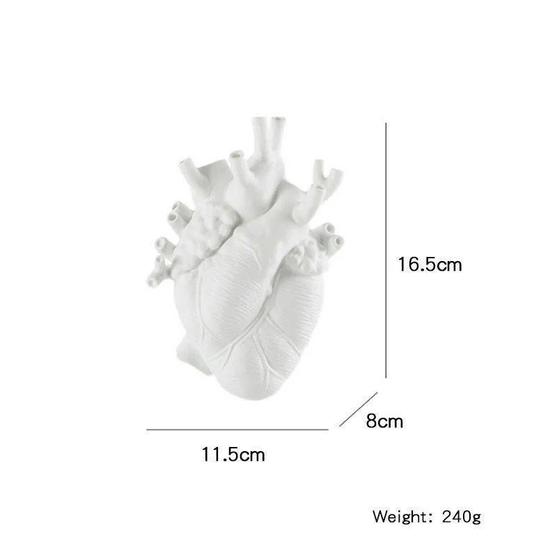 Heart Vase DRY Pot Art Vase Human Statue Vase Container Simulated Anatomy Heart Vase Decorative Gift Vase Aesthetic Room Decor