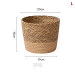 Straw Weaving Flower Plant Pot Wicker Basket Rattan Flowerpot Grass Planter Basket Dirty Clothes Basket Storage Basket Garden