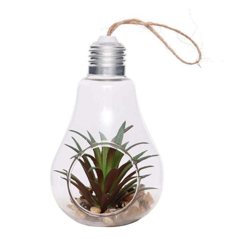 1pc Glass Hanging Planter, Light Bulb Shaped Hanging Air Plant Holders, Flower Pots Plant Containers Terrarium Hanging Glass