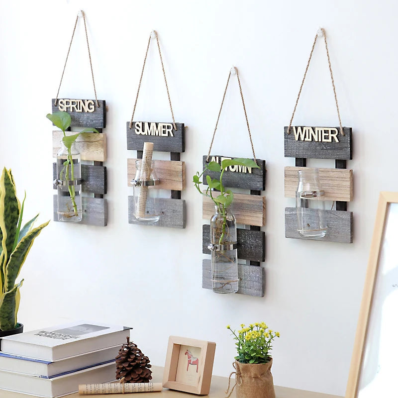 Aesthetic Hydroponic Glass Vase Home Decorations Nordic Wall Hanging Plant Pot Decoration Living Room Decor Flower Accessories
