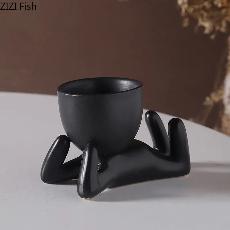 Abstract Figures Flower Pots Ceramic Vase Desk Decoration Potted Plants Decorative Flower Arrangement Cute Characters Vases