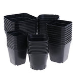 10pc Black Color Flower Pots Planters Pot Trays Plastic Pots Creative Small Square Pots for Succulent Plants 7x7cm 5.5x5.5cm