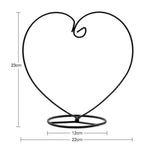 1PC Black Heart-shaped Elegant Iron Light Weight Hanging Plant Glass Vase Terrarium Stand Holder Good Performance for Decorating