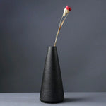Black Ceramic Small Vase Home Decoration Crafts Tabletop Ornament Simplicity Japanese-style Decoration