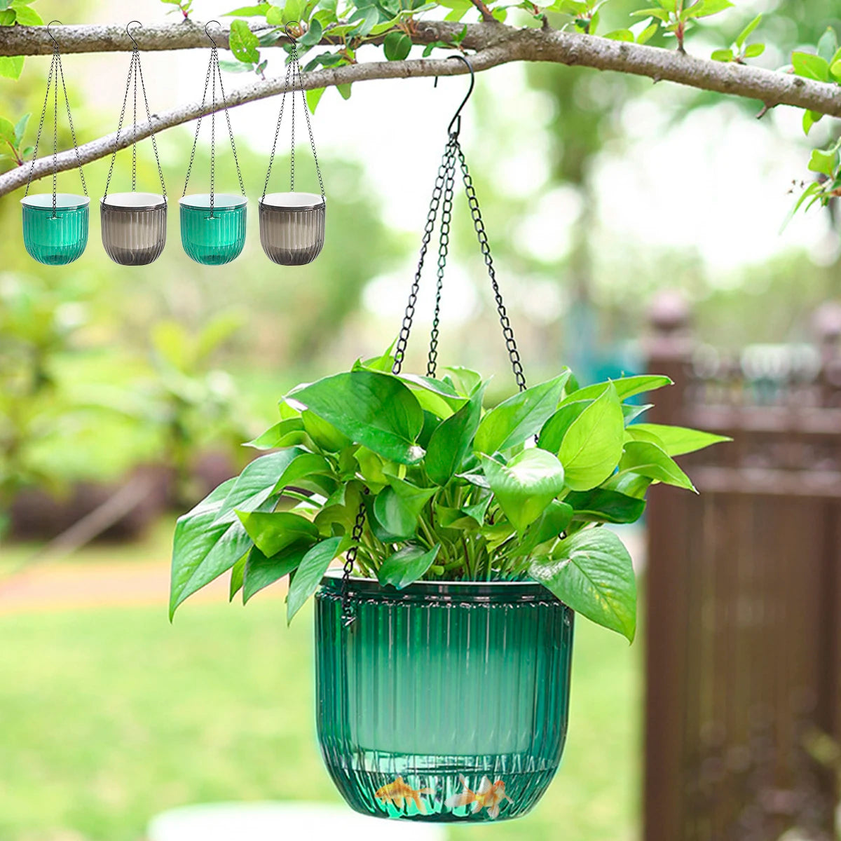 2Pcs Hydroponic Flowerpot Hanging Soil Culture Vase Self Watering Planter Thickened Plastic Flower Pot Nordic Style Plant Basin