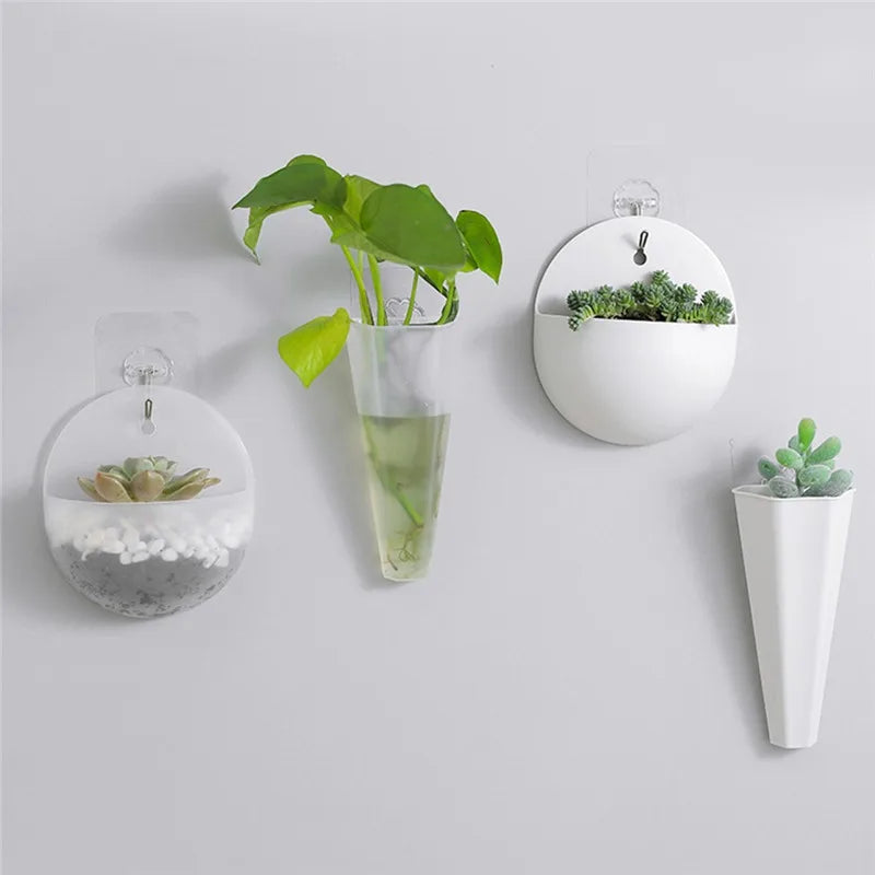 1Pc Creative Flower Pot Wall Mounted Planter Pot Vase Mini Vase Home Decoration Wall Storage Organizer Pots Home Accessories