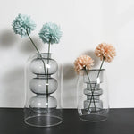 1pc Glass Vase Home Room Decor Wedding Decor Hydroponic Flower Pot Aromatherapy Bottle Double Glass Container Crafts Ornament