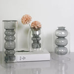 1pc Glass Vase Home Room Decor Wedding Decor Hydroponic Flower Pot Aromatherapy Bottle Double Glass Container Crafts Ornament