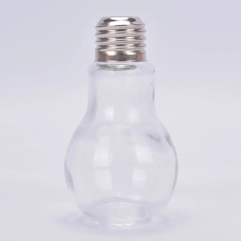 100ml Light Bulb Shape Transparent Glass Vase Fashion Hydroponic Flower Vase Container Pot for Home Office Decoration